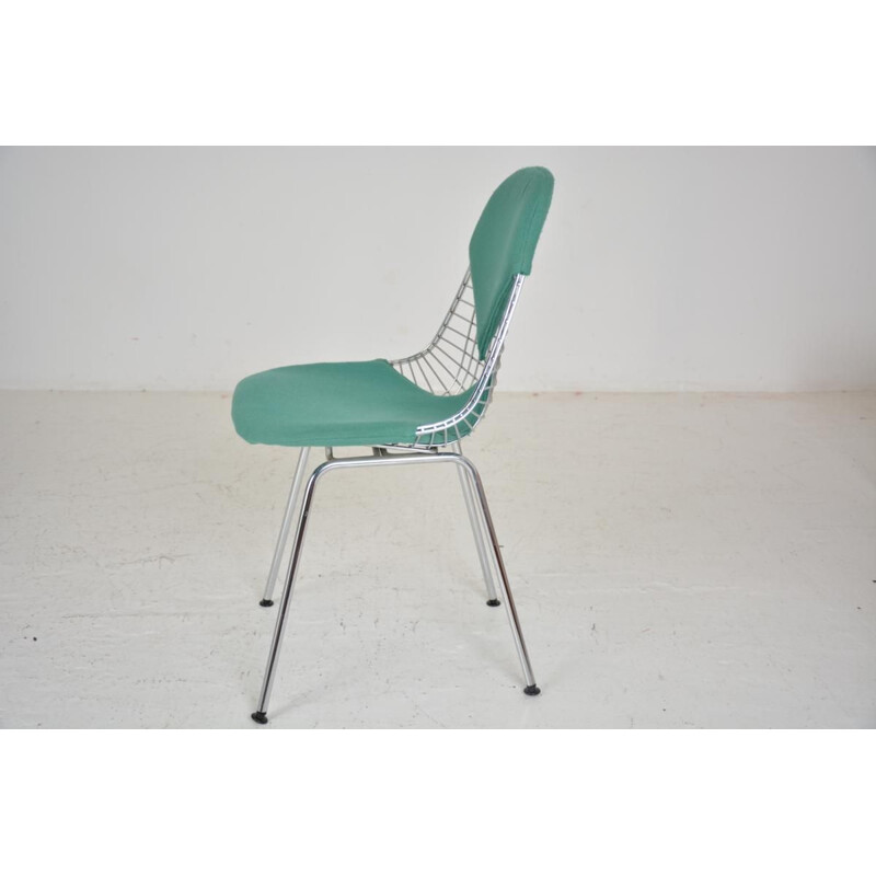 Set of 6 vintage Bikini chairs for Herman Miller in green fabric 1970