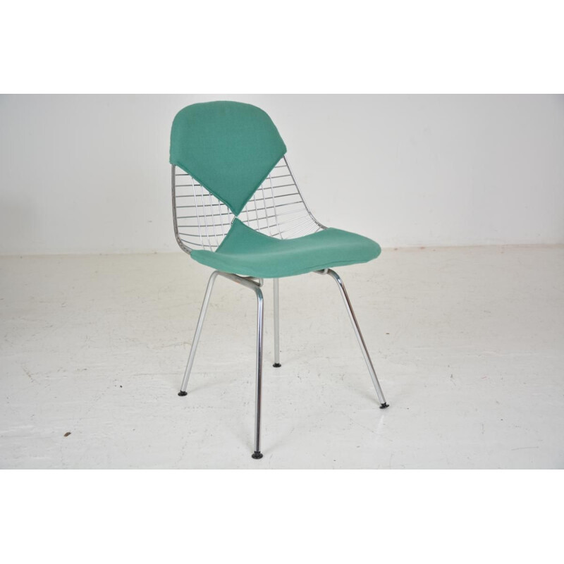 Suite de 6 chaises vintage Bikini pour Herman Miller en tissu vert 1970