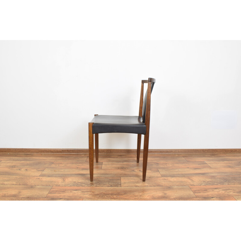 Vintage danish teak chair in black leather and teak 1960