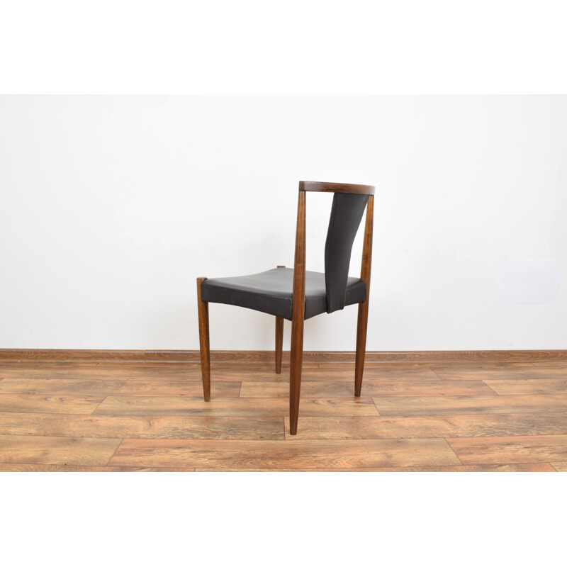 Vintage danish teak chair in black leather and teak 1960