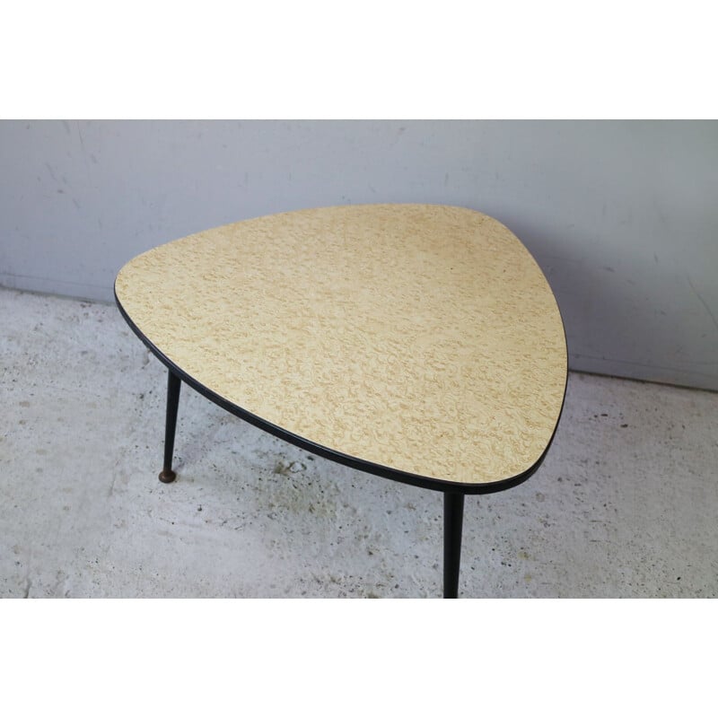 Vintage french side table in beige formica 1960