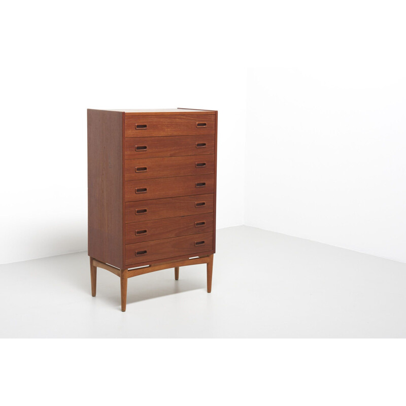 Vintage scandinavian chest of drawers in teak and oak 1950