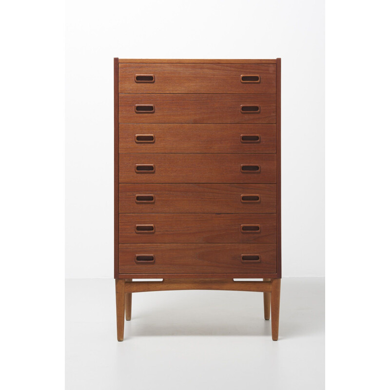 Vintage scandinavian chest of drawers in teak and oak 1950