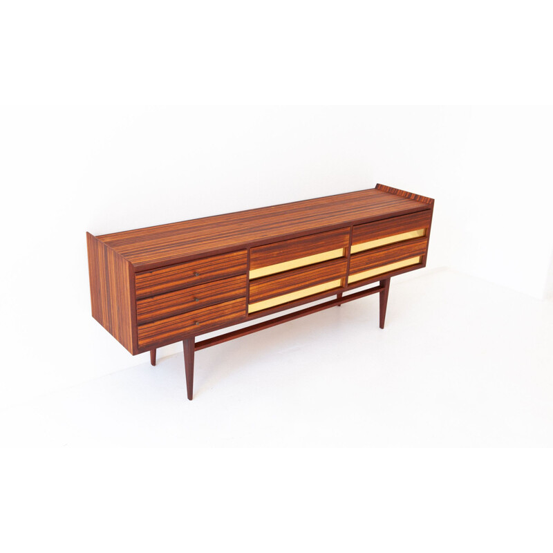 Vintage Italian rosewood and brass sideboard