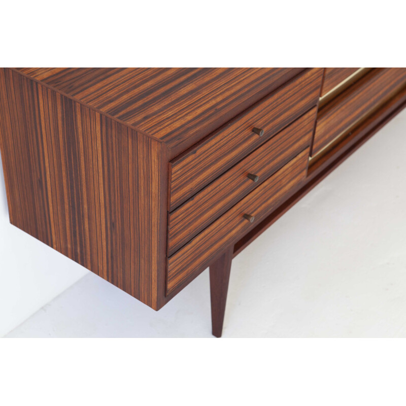 Vintage Italian rosewood and brass sideboard