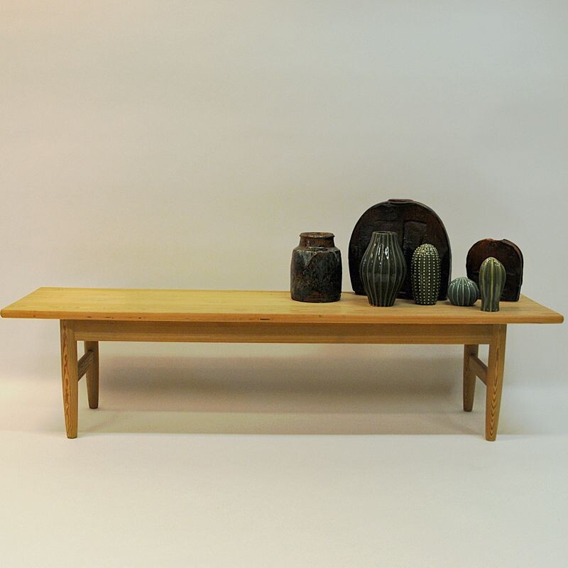 Vintage Biri bench of pine by Harry Moen, 1960s