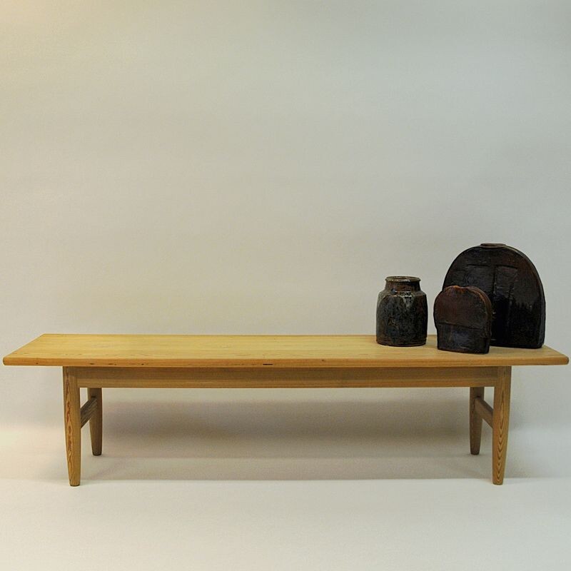 Vintage Biri bench of pine by Harry Moen, 1960s