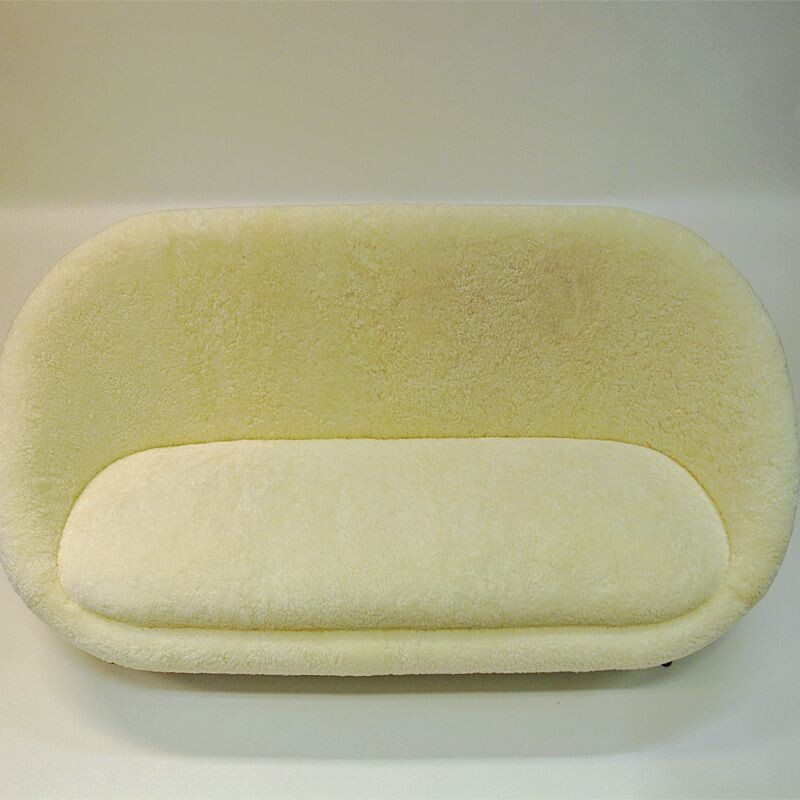 Vintage Florida sofa in sheepskin by Vatne Lenestolfabrikk, 1950s