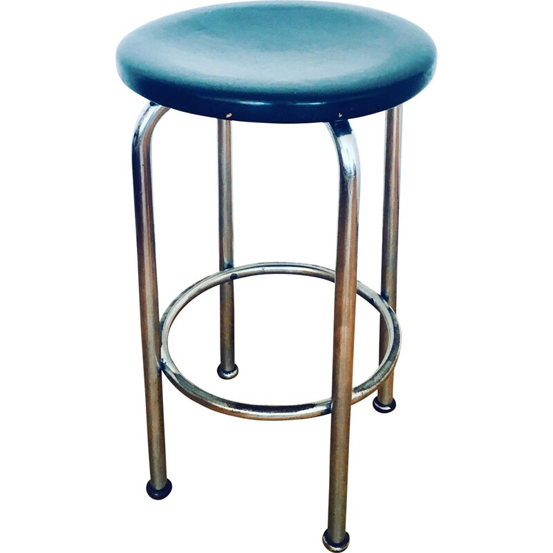 Black Functionalist Barstool 1940s