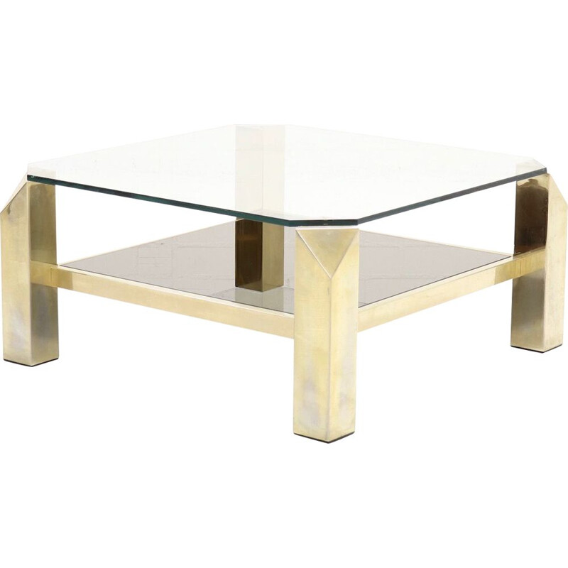 Vintage golden  coffee table by Belgo Chrome,1970