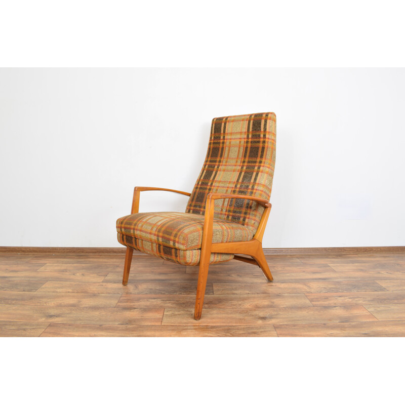 Vintage German Armchair with Footstool, 1960s