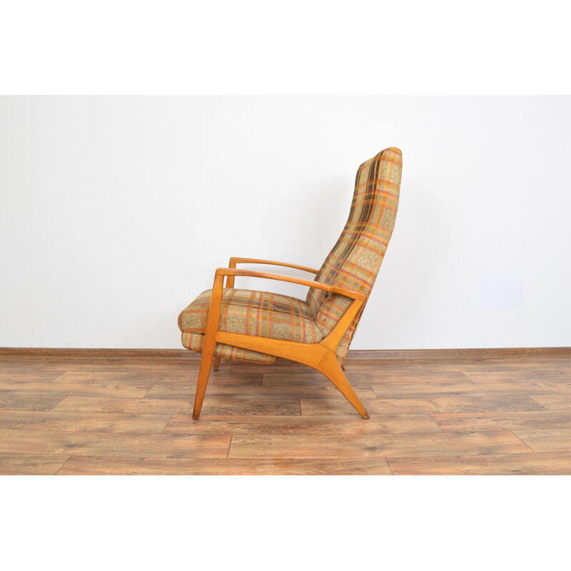 Vintage German Armchair with Footstool, 1960s