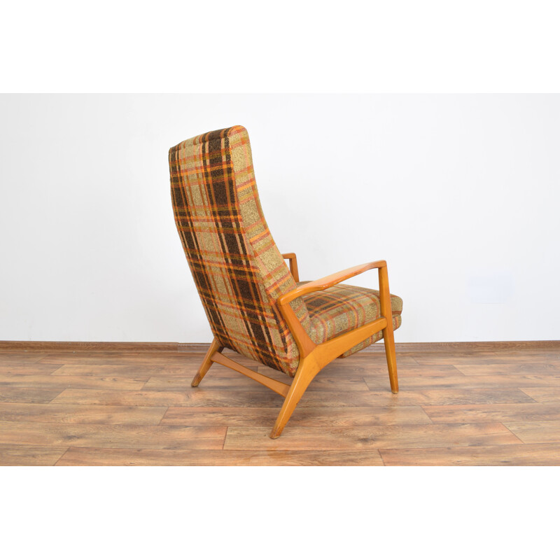 Vintage German Armchair with Footstool, 1960s