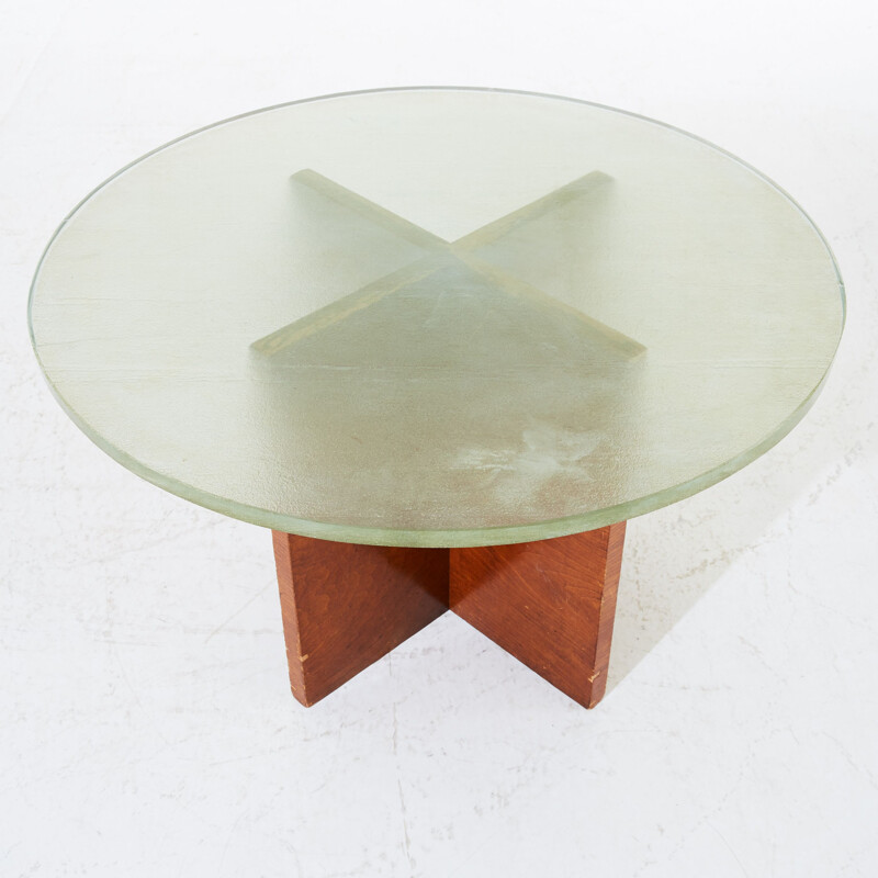 Table basse vintage en verre scandinave, 1940 