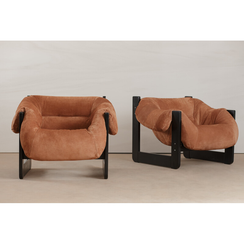 Set of 2 vintage armchairs, by Percival Lafer, 1960s