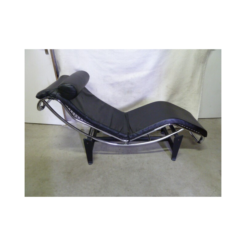 Black LC4 long chair, Le CORBUSIER - 1980s