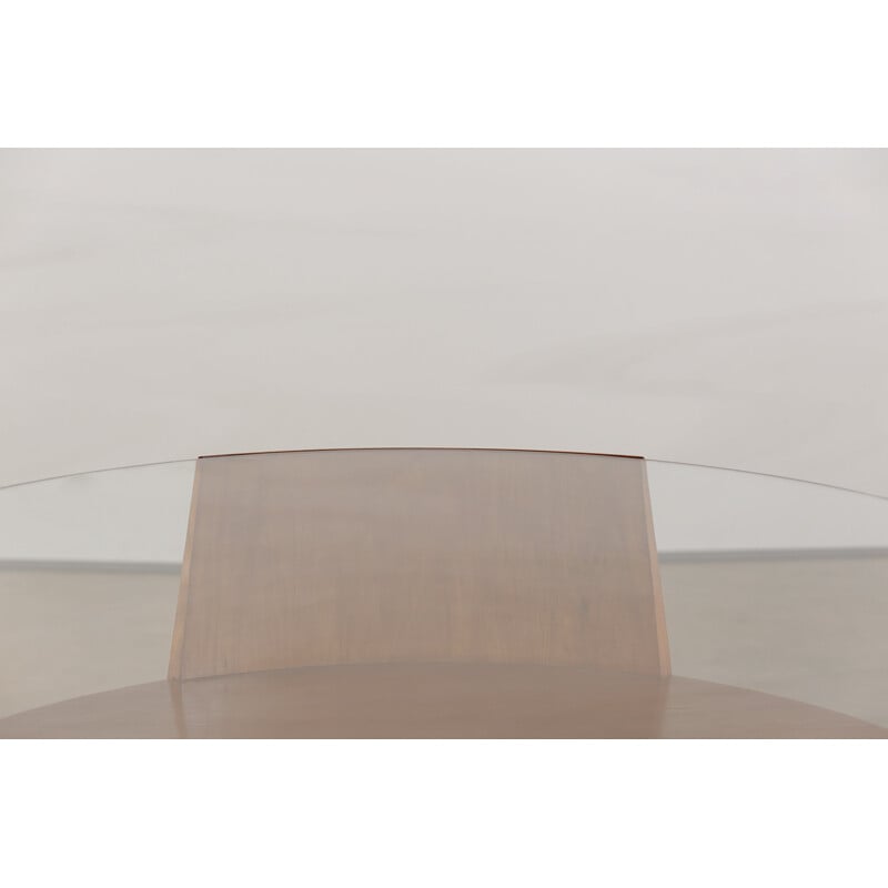 Table basse vintage de Martin Eisler pour Forma en bois et verre 1950