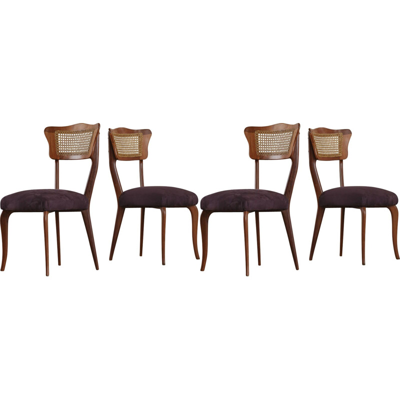 Set of four dining chairs by Giuseppe Scapinelli, 1960s