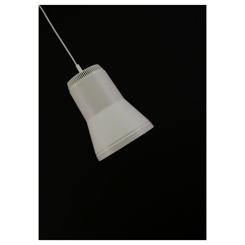 Vintage danish pendant lamp in beige plastic 1970