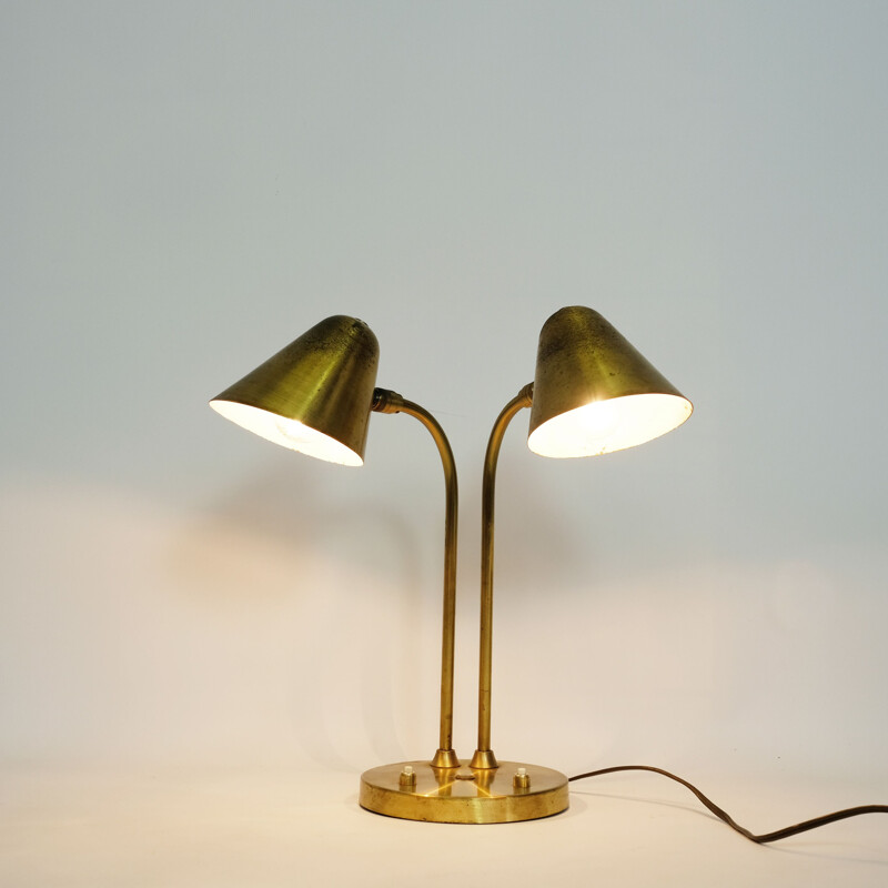 Lampe vintage française en laiton doré 1950