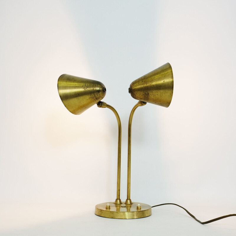 Vintage french lamp in golden brass 1950