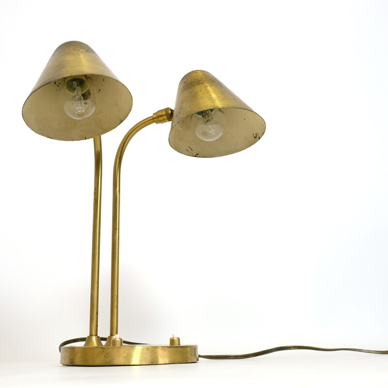Vintage french lamp in golden brass 1950