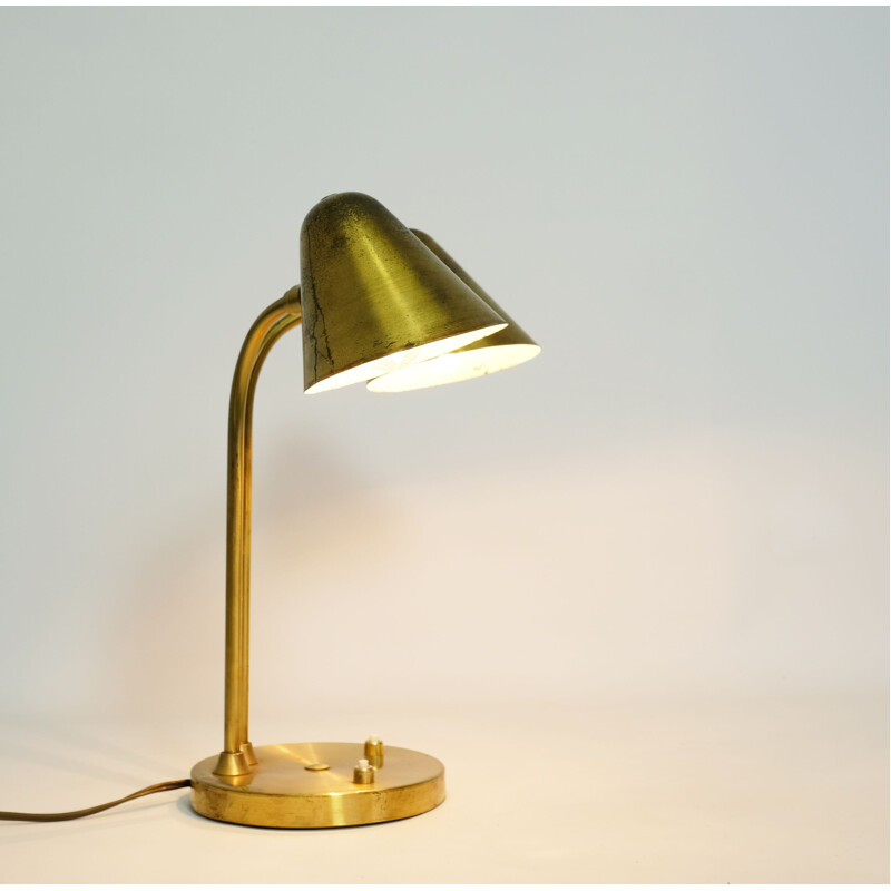 Lampe vintage française en laiton doré 1950