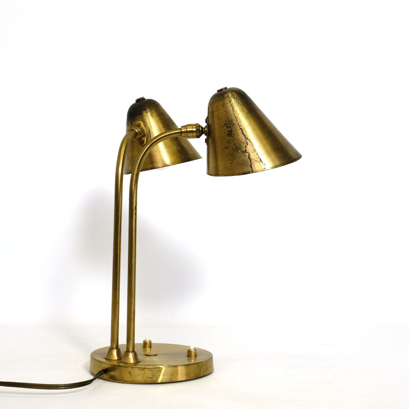 Lampe vintage française en laiton doré 1950