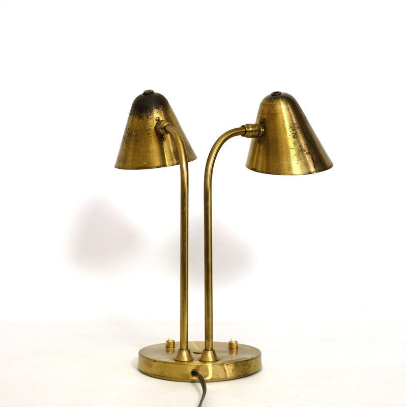 Lampe vintage française en laiton doré 1950
