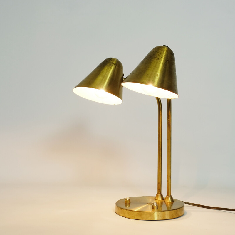 Lampe vintage française en laiton doré 1950