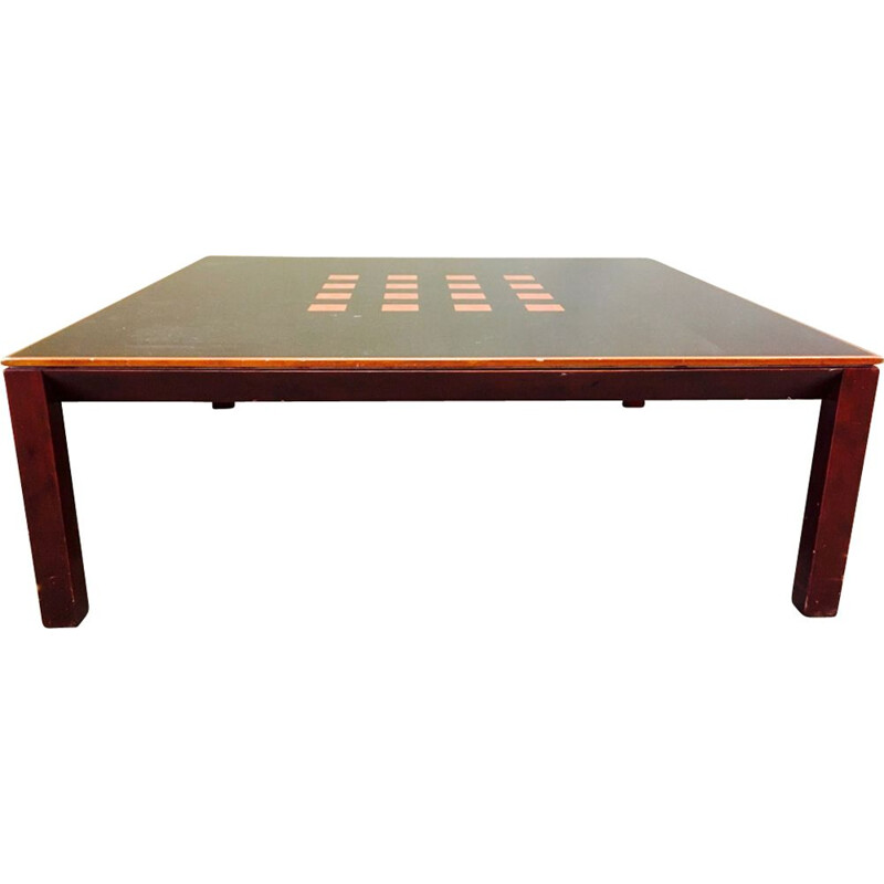 Vintage coffee table in mahogany and elm Scandinavian 