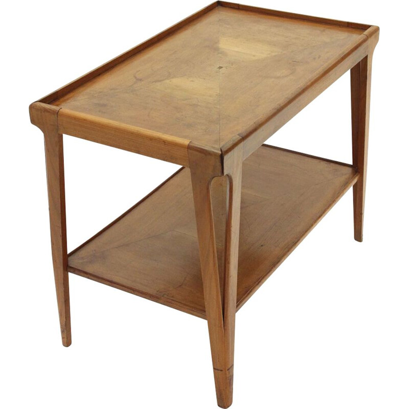 Table basse vintage italienne en bois 1950