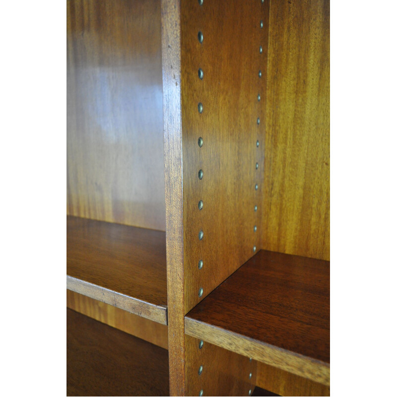 Vintage bookcase for Rasmussen in mahogany and brass 1930