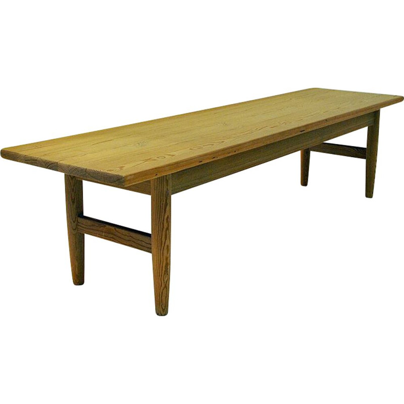 Vintage Biri bench of pine by Harry Moen, 1960s