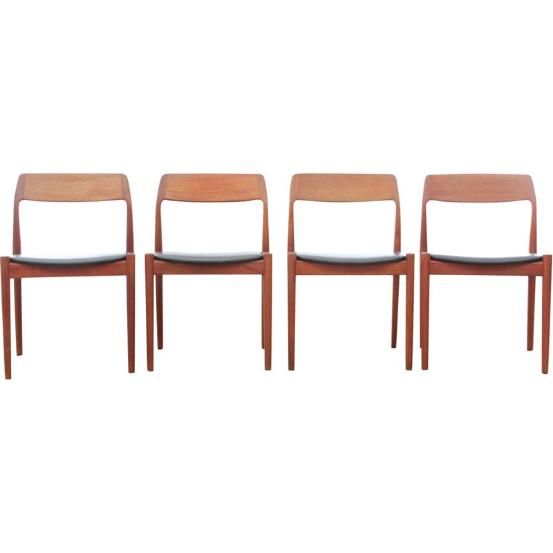 Set of 4 vintage chairs Scandinavian in teak by Norgaards Mobelfarik, 1960s
