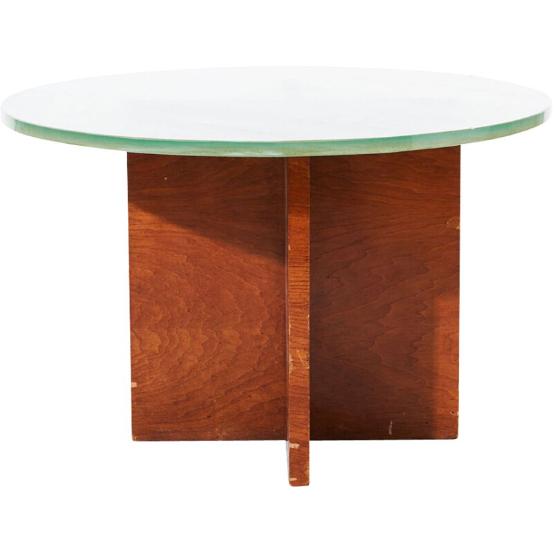 Table basse vintage en verre scandinave, 1940 