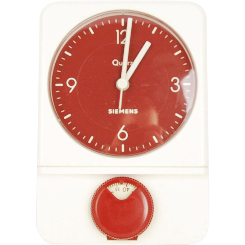 Vintage Siemens MU 4000 kitchen red clock, 90s.