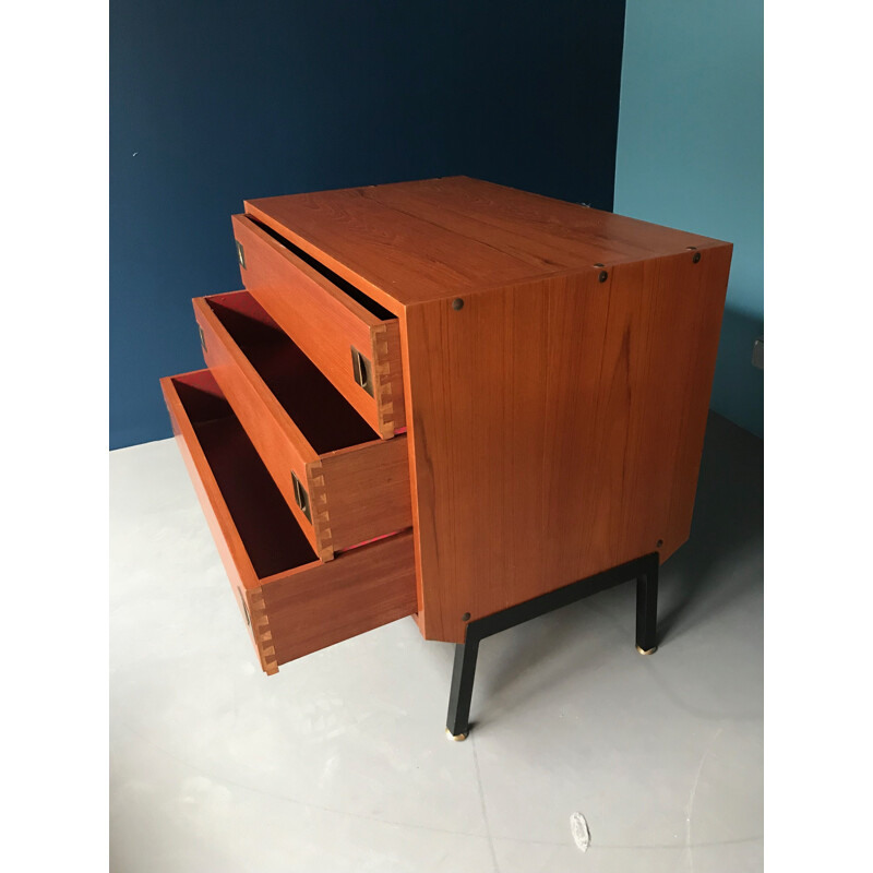 Pair of vintage chest of drawers by René-Jean Caillette in wood 1960