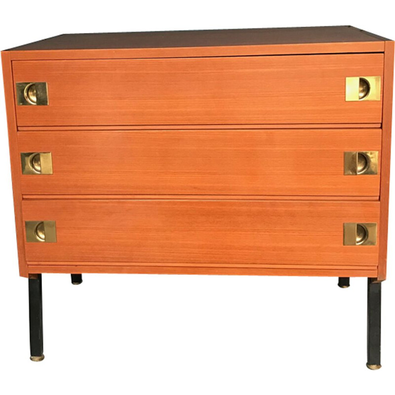 Pair of vintage chest of drawers by René-Jean Caillette in wood 1960