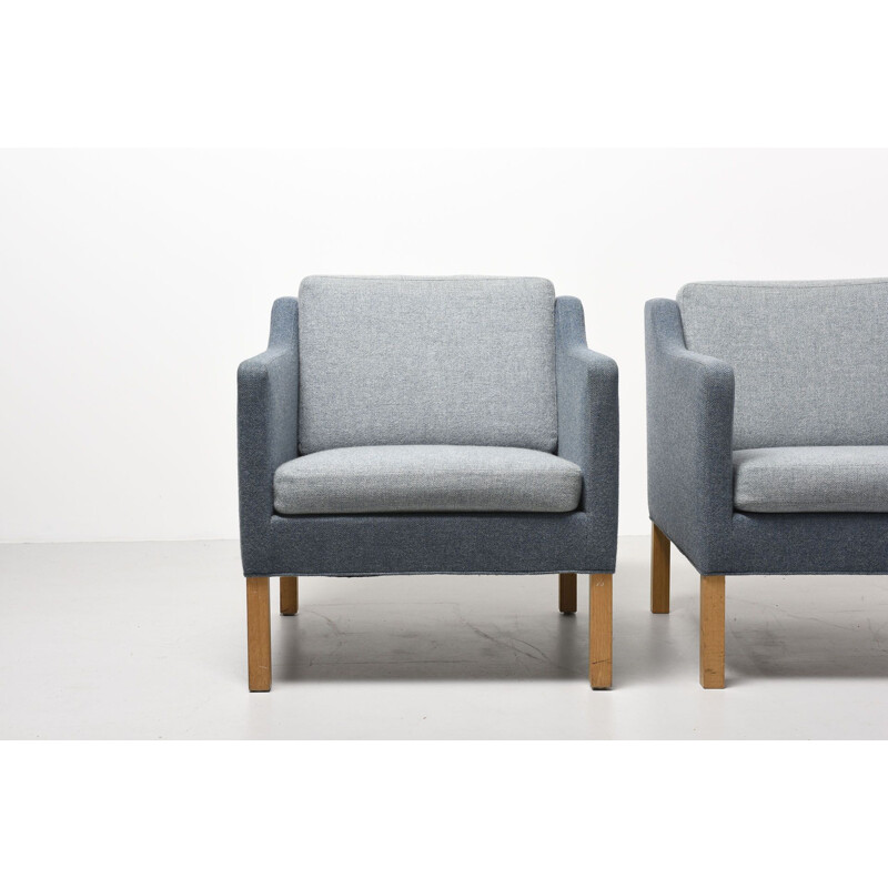 Paire of Scandinavian vintage blue armchairs by Børge Mogensen,1960