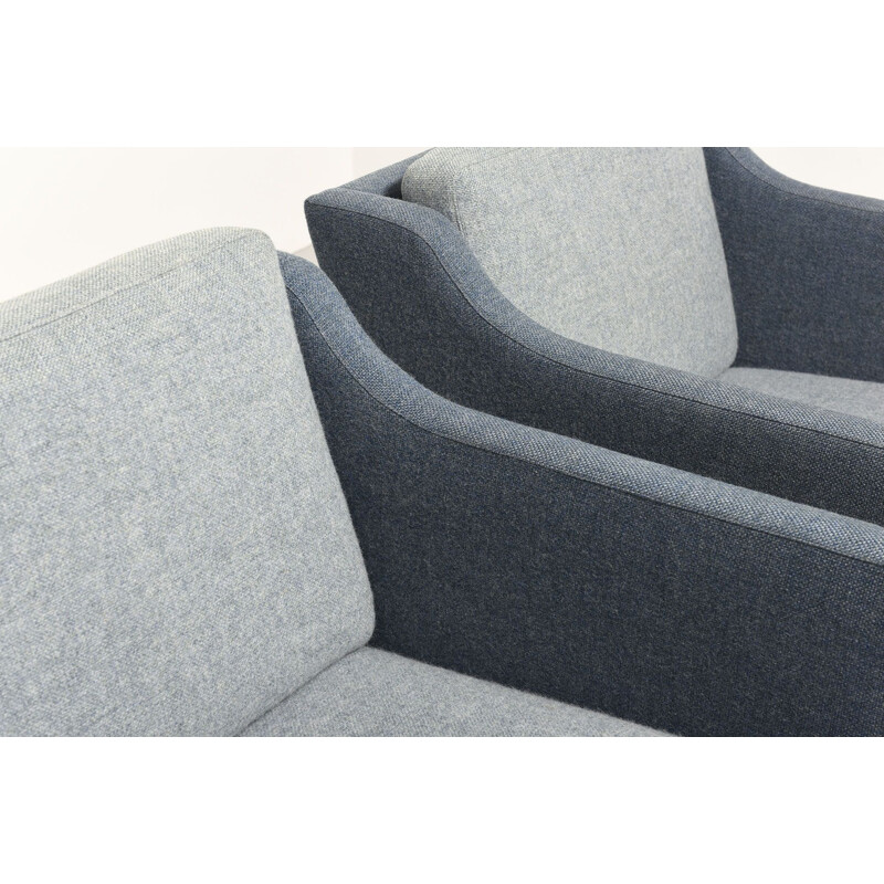 Paire of Scandinavian vintage blue armchairs by Børge Mogensen,1960