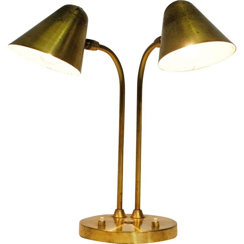 Lampe vintage française en laiton doré 1950