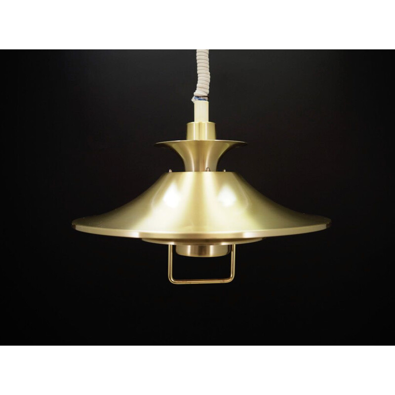 Vintage hanging lamp golden metal Scandinavian 1960-70s