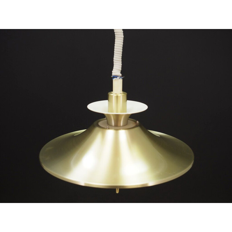 Vintage hanging lamp golden metal Scandinavian 1960-70s