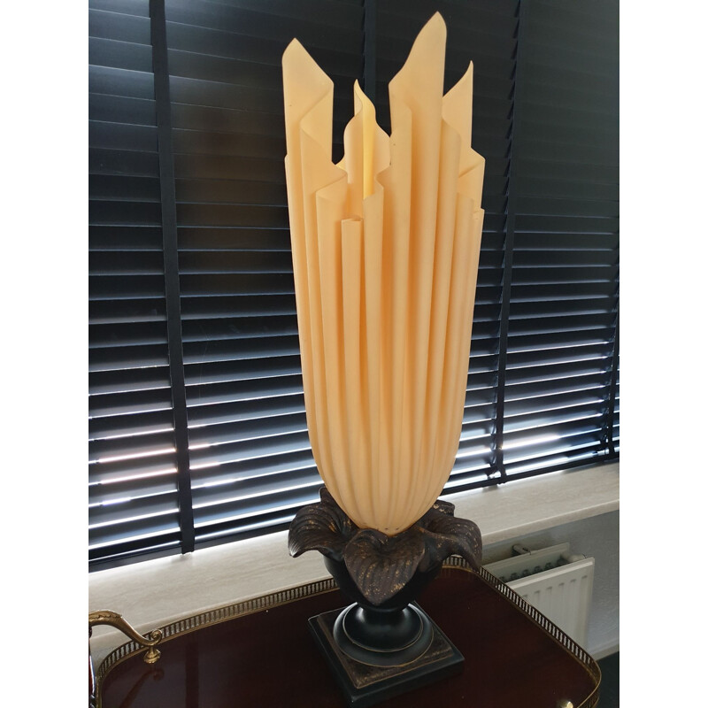 Vintage table lamp large flaming torch Georgia Jacob 1970s