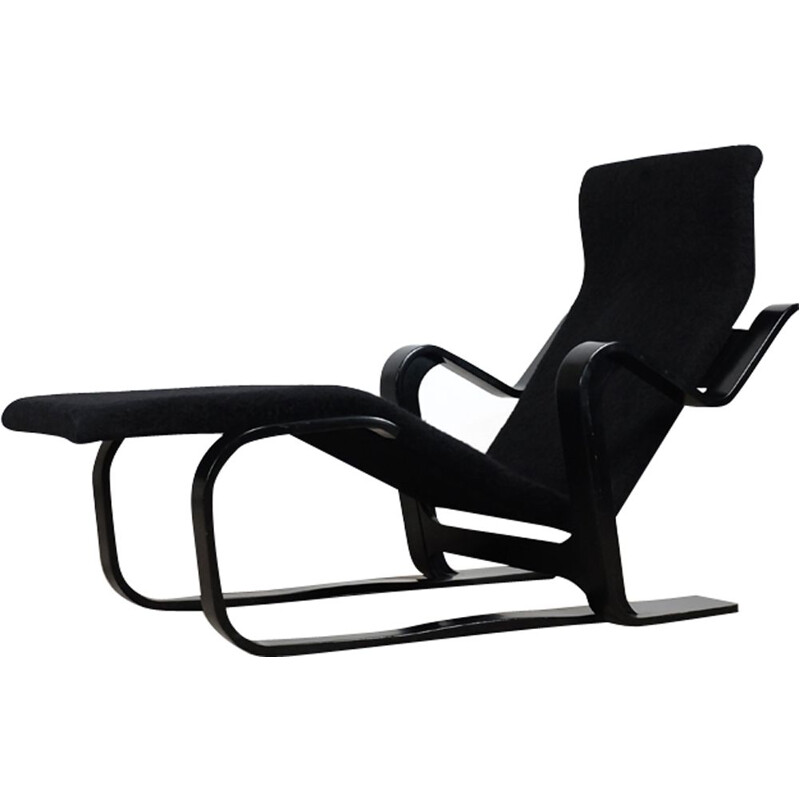 Méridienne vintage noire en hêtre de Marcel Breuer