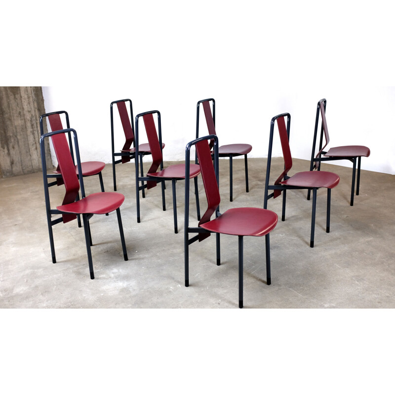 Set of 8 vintage chairs Irma by Achille Castiglioni for Zanotta, 1980