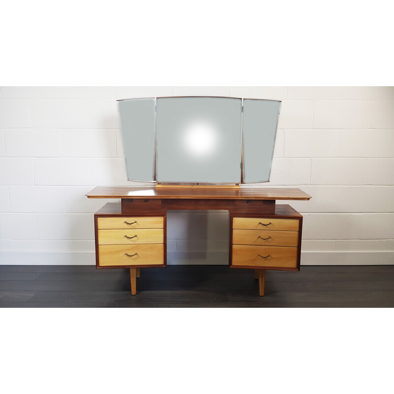 Vintage Dressing Table with Mirror SKU No. 140 by Alfred Cox for AC Furniture 1960s 