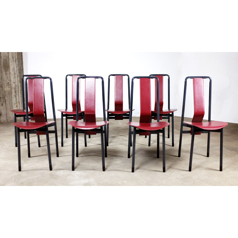 Set of 8 vintage chairs Irma by Achille Castiglioni for Zanotta, 1980