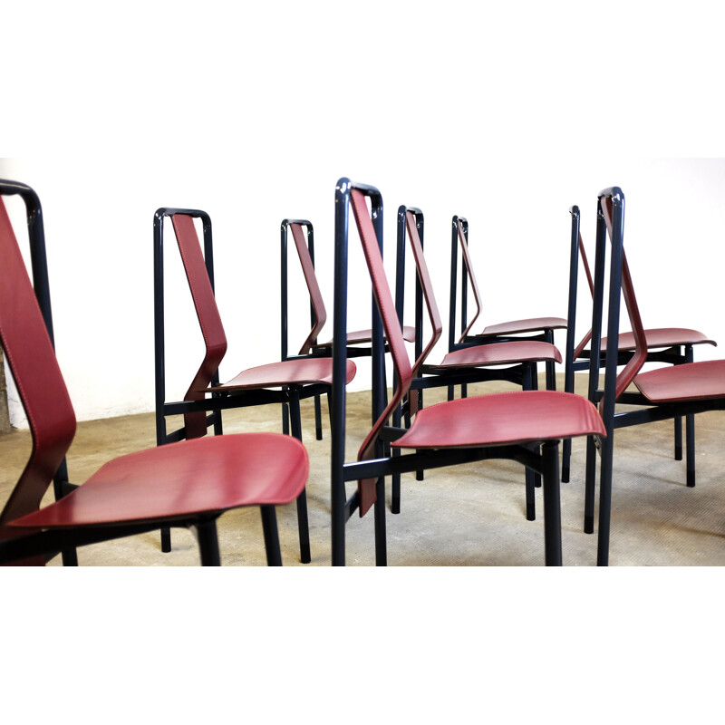 Set of 8 vintage chairs Irma by Achille Castiglioni for Zanotta, 1980